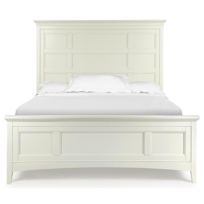 White Queen Magnussen Kentwood Complete Panel Bed with storage rails 